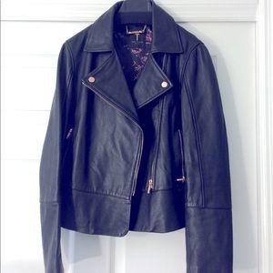 Ted Baker Leather Peplum Jacket